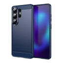 Samsung Galaxy S26 Ultra Børstet TPU Cover - Karbonfiber - blå