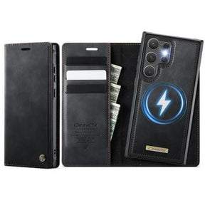 Samsung Galaxy S26 Ultra Caseme C49 2-i-1 aftagelig pungetui - MagSafe-kompatibel, RFID - Sort