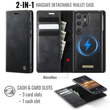 Samsung Galaxy S26 Ultra Caseme C49 2-i-1 aftagelig pungetui - MagSafe-kompatibel, RFID - Sort