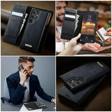 Samsung Galaxy S26 Ultra Caseme C49 2-i-1 aftagelig pungetui - MagSafe-kompatibel, RFID - Sort
