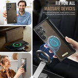 Samsung Galaxy S26 Ultra Caseme C49 2-i-1 aftagelig pungetui - MagSafe-kompatibel, RFID - Kaffe