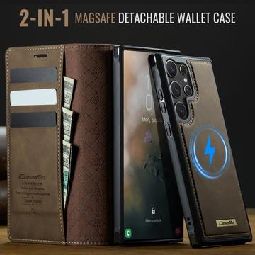 Samsung Galaxy S26 Ultra Caseme C49 2-i-1 aftagelig pungetui - MagSafe-kompatibel, RFID - Kaffe