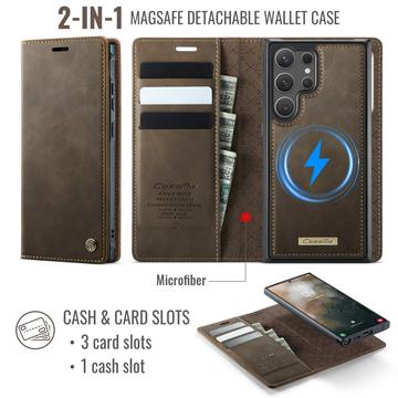 Samsung Galaxy S26 Ultra Caseme C49 2-i-1 aftagelig pungetui - MagSafe-kompatibel, RFID - Kaffe