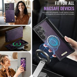 Samsung Galaxy S26 Ultra Caseme C49 2-i-1 aftagelig pungetui - MagSafe-kompatibel, RFID - Lilla