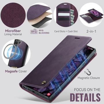 Samsung Galaxy S26 Ultra Caseme C49 2-i-1 aftagelig pungetui - MagSafe-kompatibel, RFID - Lilla