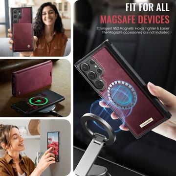 Samsung Galaxy S26 Ultra Caseme C49 2-i-1 aftagelig pungetui - MagSafe-kompatibel, RFID - Rød