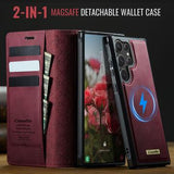 Samsung Galaxy S26 Ultra Caseme C49 2-i-1 aftagelig pungetui - MagSafe-kompatibel, RFID - Rød
