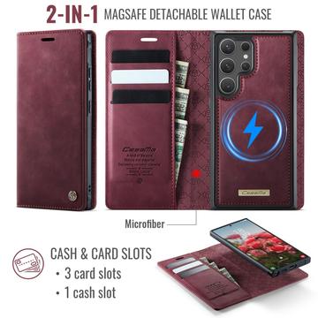 Samsung Galaxy S26 Ultra Caseme C49 2-i-1 aftagelig pungetui - MagSafe-kompatibel, RFID - Rød