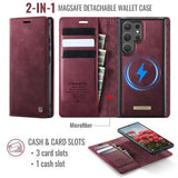 Samsung Galaxy S26 Ultra Caseme C49 2-i-1 aftagelig pungetui - MagSafe-kompatibel, RFID - Rød