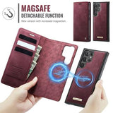 Samsung Galaxy S26 Ultra Caseme C49 2-i-1 aftagelig pungetui - MagSafe-kompatibel, RFID - Rød
