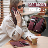 Samsung Galaxy S26 Ultra Caseme C49 2-i-1 aftagelig pungetui - MagSafe-kompatibel, RFID - Rød