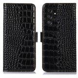 Samsung Galaxy S26 Ultra Crocodile Series Læderpung med RFID - Sort