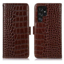 Samsung Galaxy S26 Ultra Crocodile Series Læderpung med RFID - Brun