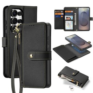 Samsung Galaxy S26 Ultra Dux Ducis Lawa Pung læderetui med magnetisk låg - sort