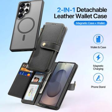 Samsung Galaxy S26 Ultra Dux Ducis Lawa Pung læderetui med magnetisk låg - sort