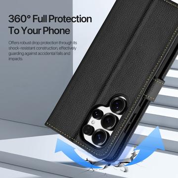 Samsung Galaxy S26 Ultra Dux Ducis Lawa Pung læderetui med magnetisk låg - sort