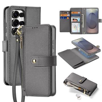 Samsung Galaxy S26 Ultra Dux Ducis Lawa Pung læderetui med magnetisk låg - grå