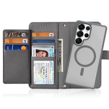 Samsung Galaxy S26 Ultra Dux Ducis Lawa Pung læderetui med magnetisk låg - grå