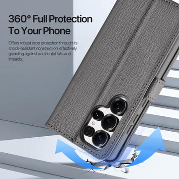 Samsung Galaxy S26 Ultra Dux Ducis Lawa Pung læderetui med magnetisk låg - grå