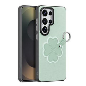 Samsung Galaxy S26 Ultra Dux Ducis Luvy cover med fingerring/håndrem - Grøn / Kløver