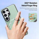 Samsung Galaxy S26 Ultra Dux Ducis Luvy cover med fingerring/håndrem - Grøn / Kløver
