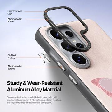 Samsung Galaxy S26 Ultra Dux Ducis Luvy cover med fingerring/håndrem - lyserød / sommerfugl