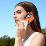 Samsung Galaxy S26 Ultra Dux Ducis Luvy cover med fingerring/håndrem - Orange / Marguerit