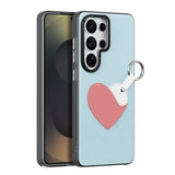 Samsung Galaxy S26 Ultra Dux Ducis Luvy cover med fingerring/håndrem - himmelblå / hjerte