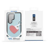 Samsung Galaxy S26 Ultra Dux Ducis Luvy cover med fingerring/håndrem - himmelblå / hjerte