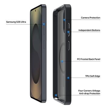Samsung Galaxy S26 Ultra Dux Ducis Yind Hybrid Cover - MagSafe-kompatibel - Sort