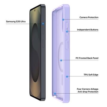 Samsung Galaxy S26 Ultra Dux Ducis Yind Hybrid Cover - MagSafe-kompatibel - Lyselilla