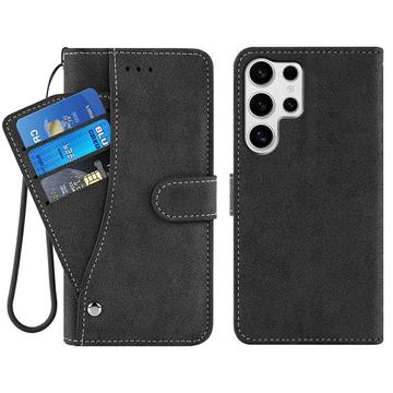 Samsung Galaxy S26 Ultra Elegant retro-pungetui med roterende kortholder - sort
