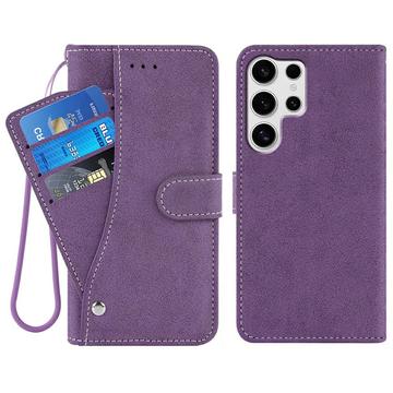 Samsung Galaxy S26 Ultra Elegant retro-pungetui med roterende kortholder - Lilla