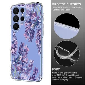 Samsung Galaxy S26 Ultra TPU-cover med blomstermønster - Blåregn