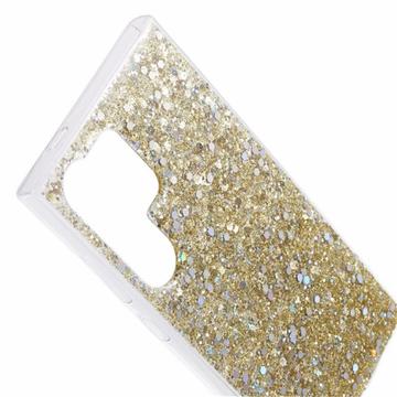 Samsung Galaxy S26 Ultra Glitter Flakes TPU Cover - Guld