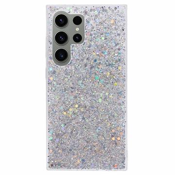 Samsung Galaxy S26 Ultra Glitter Flakes TPU Cover - Sølv