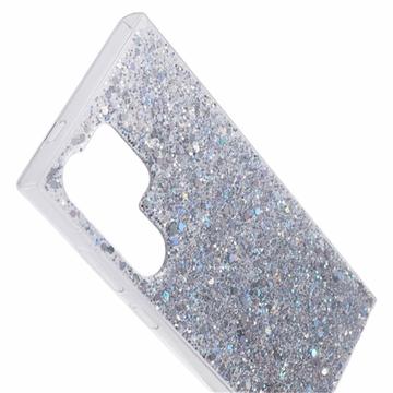 Samsung Galaxy S26 Ultra Glitter Flakes TPU Cover - Sølv