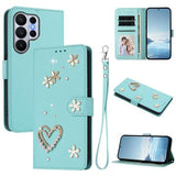 Samsung Galaxy S26 Ultra-pungetui med hjerter og blomster - Mynte