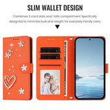 Samsung Galaxy S26 Ultra-pungetui med hjerter og blomster - orange