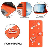 Samsung Galaxy S26 Ultra-pungetui med hjerter og blomster - orange