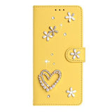 Samsung Galaxy S26 Ultra-pungetui med hjerter og blomster - gul