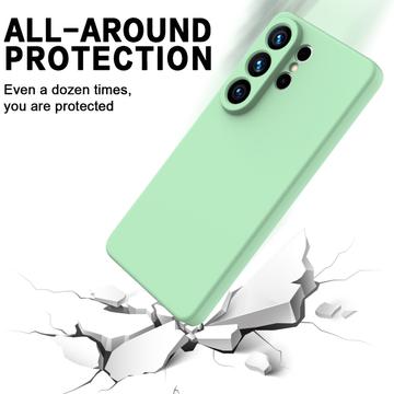 Samsung Galaxy S26 Ultra Flydende silikone cover med håndrem - grøn