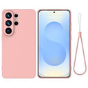 Samsung Galaxy S26 Ultra Flydende silikone cover med håndrem - Pink