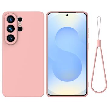 Samsung Galaxy S26 Ultra Flydende silikone cover med håndrem - Pink