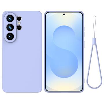 Samsung Galaxy S26 Ultra Flydende silikone cover med håndrem - Lilla