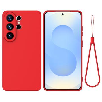 Samsung Galaxy S26 Ultra Flydende silikone cover med håndrem - rød