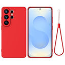 Samsung Galaxy S26 Ultra Flydende silikone cover med håndrem - rød