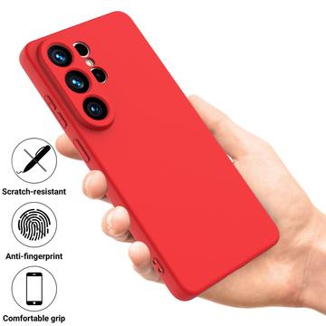 Samsung Galaxy S26 Ultra Flydende silikone cover med håndrem - rød