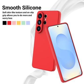 Samsung Galaxy S26 Ultra Flydende silikone cover med håndrem - rød
