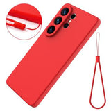 Samsung Galaxy S26 Ultra Flydende silikone cover med håndrem - rød